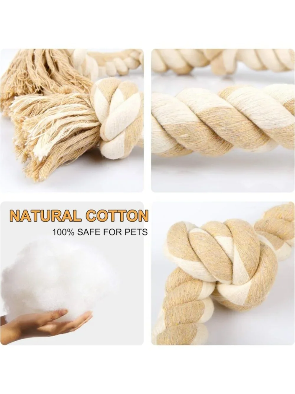 Durable Dog Rope Toy for Large Aggressive Chewers - 3ft Tug & Chew, Teeth